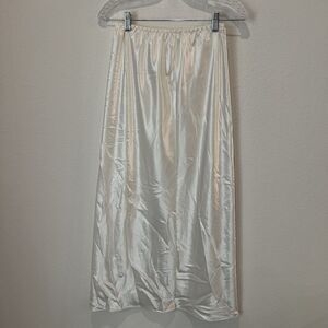 Vintage Farr West Half Slip sz L Pearl White Glossy Shiny soft Satin USA EUC
